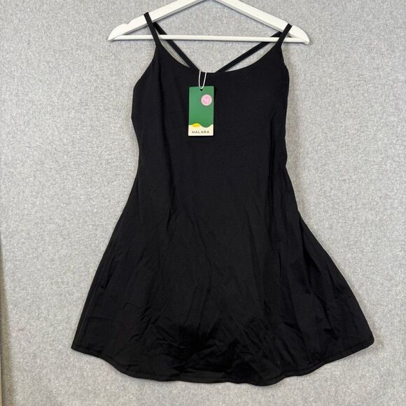 Halara Women's Small Black Cloudful Sleeveless Mini Dress Romper Short Tennis - Picture 1 of 9